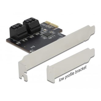   Delock 4 portos SATA PCI Express x1 Kártya - alacsony profilú formatényező (90010)