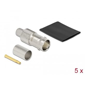   Delock BNC anya RG6 krimpelésére illeszkedő süllyesztő csővel (90029)