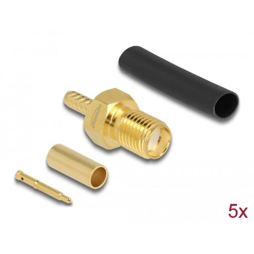 Delock RP-SMA anya RG-174 / RG-316 krimpelésére illeszkedő süllyesztő csővel (90044)