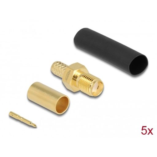 Delock RP-SMA anya LMR200 krimpelésére illeszkedő süllyesztő csővel (90045)