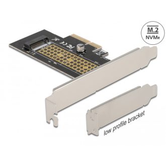   Delock PCI Express x4-kártya - 1 x belső NVMe M.2 Key M 80 mm - alacsony profilú formatényező (90047)