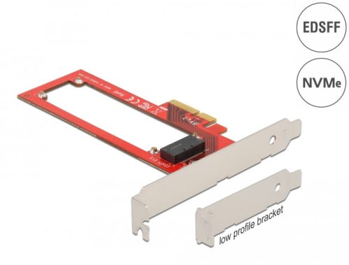 Delock PCI Express x4-kártya - 1 x EDSFF E1.S nyílás - alacsony profilú formatényező (90055)