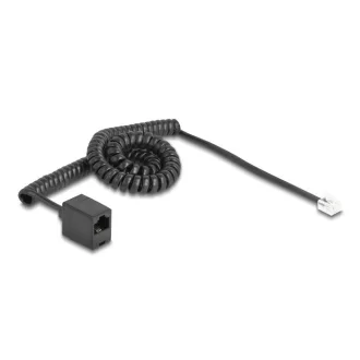   Delock Telefon csavart kábel RJ11 apa - RJ45 anya fekete színű 3 m (90064)