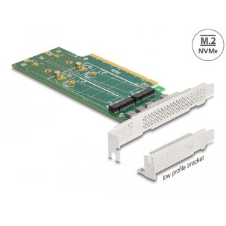   Delock PCI Express 4.0 x16 kártya - 4 x belső NVMe M.2 Key M 110 mm - elágazás - alacsony profilú formatényező (90090)