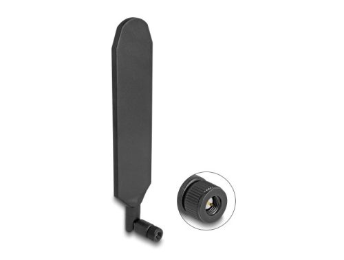 Delock 5G LTE antenna SMA-dugó 3 dBi mindenirányú, elforgatható, dönthető csatlakozással (fekete színű) (90102)