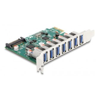   Delock PCI Express x1 Kártya -7 x külső USB 5 Gbps A-típusú anya (90104)
