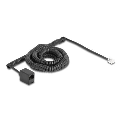 Delock Telefon csavart kábel RJ11 apa - RJ45 anya fekete színű 10 m (90119)