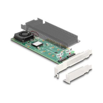   Delock PCI Express x8 Card - 2 x belső NVMe M.2 M-kulcs, RAID-dal - alacsony profilú formatényező (90123)