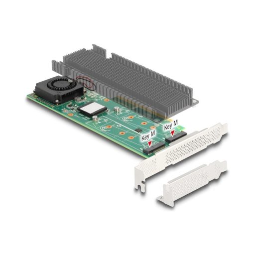 Delock PCI Express x8 Card - 2 x belső NVMe M.2 M-kulcs, RAID-dal - alacsony profilú formatényező (90123)