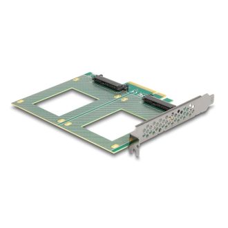   Delock PCI Express 4.0 x8 kártya - 2 x belső U.2 NVMe SFF-8639 - elágazás (H x Sz 144 x 122 mm) (90162)