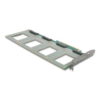   Delock PCI Express 4.0 x16 kártya - 4 x belső U.2 NVMe SFF-8639 - elágazás (H x Sz 288 x 122 mm) (90169)