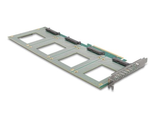 Delock PCI Express 4.0 x16 kártya - 4 x belső U.2 NVMe SFF-8639 - elágazás (H x Sz 288 x 122 mm) (90169)