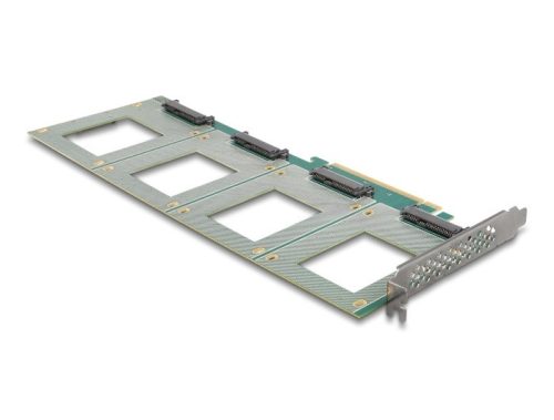 Delock PCI Express 4.0 x16 kártya - 4 x belső U.2 NVMe SFF-8639 - elágazás (H x Sz 288 x 122 mm)