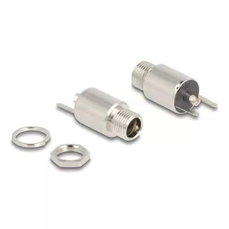   Delock DC csatlakozó anya 5,5 x 2,1 mm-es forrasztott foglalatfej verzióval - kerek 20 V / 9 A (90170)