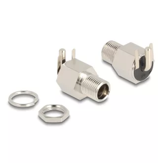   Delock DC csatlakozó anya 5,5 x 2,1 mm-es forrasztott foglalatfej verzióval ívelt - Hexagon 20 V / 10 A (90179)
