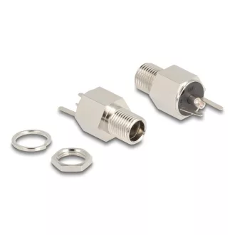   Delock DC csatlakozó anya 5,5 x 2,5 mm-es forrasztott foglalatfej verzióval - Hexagon 20 V / 9 A (90188)