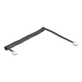   Delock Telefon csavart kábel RJ11 apa - RJ11 apa fekete színű 2 m (90202)