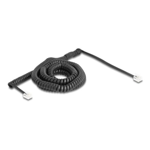 Delock Telefon csavart kábel RJ11 apa - RJ11 apa fekete színű 10 m (90227)