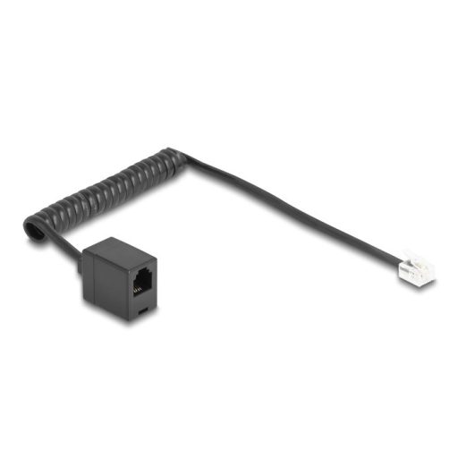 Delock Telefon csavart kábel RJ11 apa - RJ11 anya fekete színű 1 m (90230)