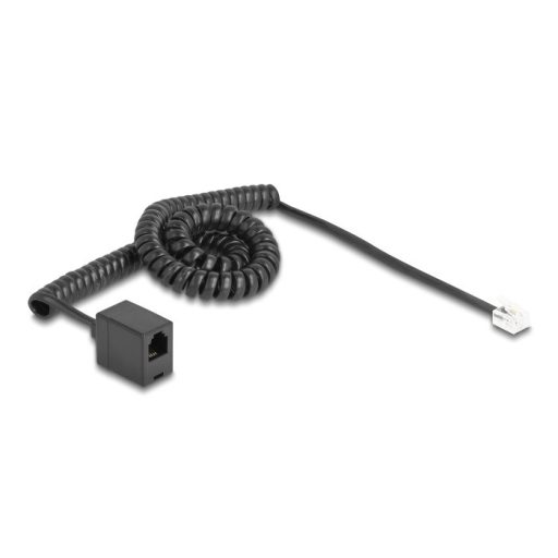Delock Telefon csavart kábel RJ11 apa - RJ11 anya fekete színű 3 m (90232)