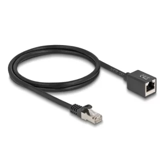   Delock Hálózat bővítő kábel RJ45 apa - RJ45 anya Cat.6A S/FTP 1 m fekete (90294)