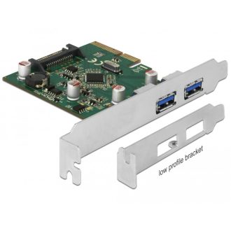   Delock PCI Express x4 kártya - 2 x külső USB 3.1 Gen 2 A-típusú hüvely (90298)