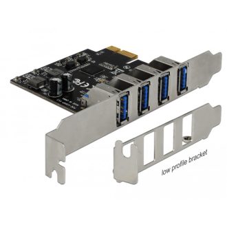   Delock USB 3.0 PCI Express Kártya, 4 x külso A-típusú anya csatlakozóval (90304)