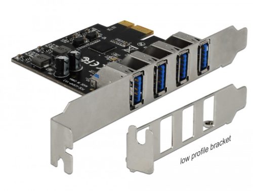 Delock USB 3.0 PCI Express Kártya, 4 x külso A-típusú anya csatlakozóval (90304)