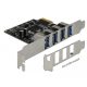 Delock USB 3.0 PCI Express Kártya, 4 x külso A-típusú anya csatlakozóval (90304)