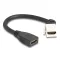 Delock Keystone modul HDMI kábel anya - anya 45 -ban hajlított 8K 60 Hz 20 cm, fekete (90322)