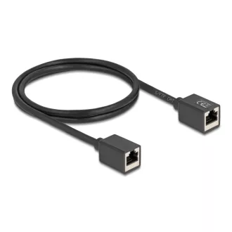   Delock Hálózat bővítő kábel RJ45 anya - RJ45 anya Cat.6A S/FTP 1 m fekete (90325)