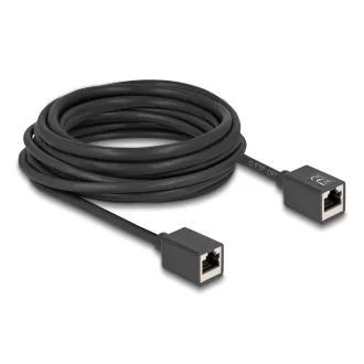   Delock Hálózat bővítő kábel RJ45 anya - RJ45 anya Cat.6A S/FTP 7,5 m fekete (90334)