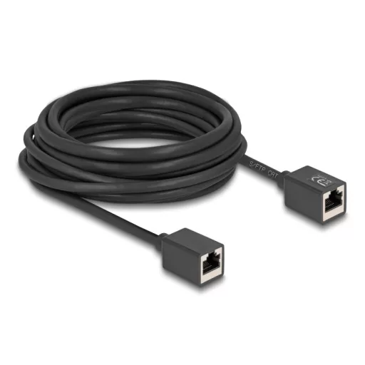 Delock Hálózat bővítő kábel RJ45 anya - RJ45 anya Cat.6A S/FTP 7,5 m fekete (90334)