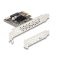 Delock PCI expressz x1 kártya - 1 x belső USB 5 Gbps Type-E Key A and 1 x 19 pin USB pin header male - alacsony profilú formatényező (90344)