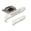 Delock PCI expressz x1 kártya - 1 x belső USB 5 Gbps Type-E Key A and 1 x 19 pin USB pin header male - alacsony profilú formatényező (90344)