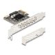 Delock PCI expressz x1 kártya - 1 x belső USB 5 Gbps Type-E Key A and 1 x 19 pin USB pin header male - alacsony profilú formatényező