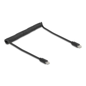   Delock USB 2.0 Type-C  tekercses kábel, apa-apa 0,45 m-től 0,75 m-ig fekete (90369)