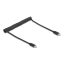 Delock USB 2.0 Type-C  tekercses kábel, apa-apa 0,45 m-től 0,75 m-ig fekete (90369)