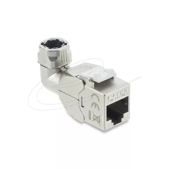   Delock Keystone modul RJ45 aljzat   LSA, Cat.6A, szerszám nélküli, 90 -os hajlítású, árnyékolt (90374)