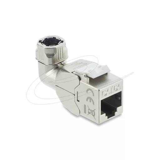 Delock Keystone modul RJ45 aljzat   LSA, Cat.6A, szerszám nélküli, 90 -os hajlítású, árnyékolt (90374)