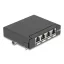 Delock Mini asztali patch panel, RJ45 aljzat, 4 port, Cat.6A, árnyékolt, fekete (90378)