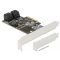 Delock 5 portos SATA PCI Express x4 Kártya - alacsony profilú formatényező (90395)