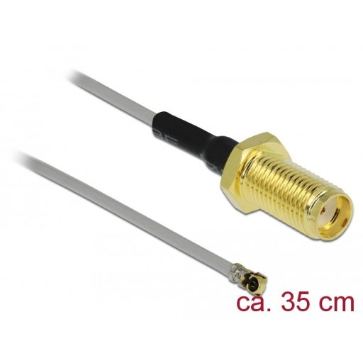 Delock Antenna kábel SMA anya válaszfali csatlakozóval apa MHF  4L -dugó 1.37 35 cm menethossz 10 mm (90403)
