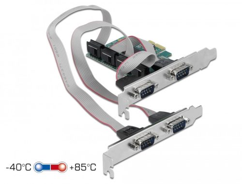 Delock PCI Express Kártya > 4 x RS-232 soros csatlakozó