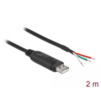   Delock adapterkábel USB 2.0 Type-A és soros RS-232 közötti 3 nyitott vezetékkel 2 m (90428)
