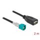 Delock Kábel HSD Z apa - A-típusú USB 2.0 anya 2 m (90488)