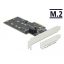 Delock 3 SATA port és 2 M.2 B kulcsos csatlakozó PCI Express x4 Kártya - alacsony profilú formaténye (90499)