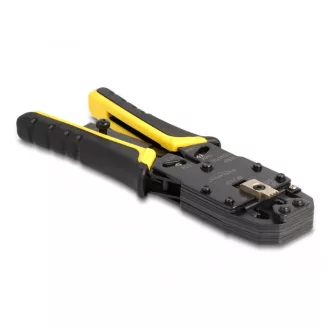   Delock univerzális krimpelő szerszám huzalcsupaszítóval 10P (RJ50), 8P (RJ45), 6P (RJ12/11), 6P DEC vagy 4P moduláris csatlakozókhoz (90523)