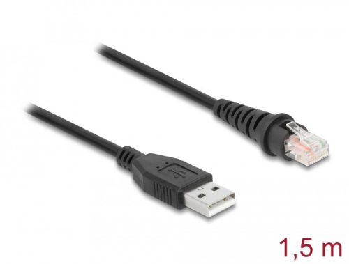 Delock RJ50   A-típusú USB 2.0 vonalkód olvasó kábel 1,5 m (90598)