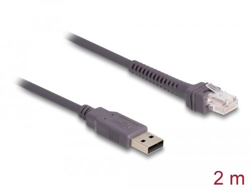 Delock RJ50   A-típusú USB 2.0 vonalkód olvasó kábel 2 m (90599)